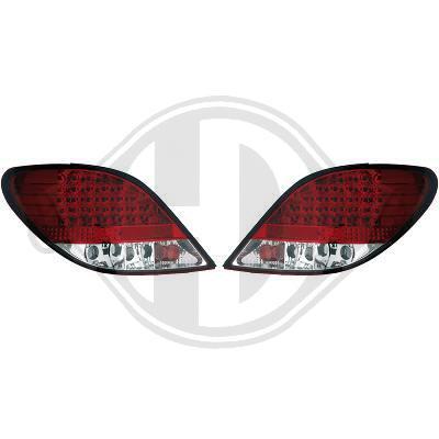 Peugeot 207 06-12 Фонари светодиодные, красно-белые
