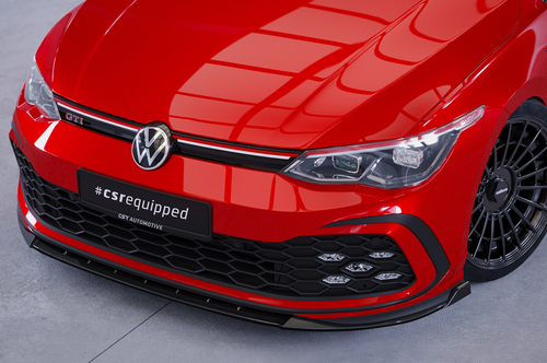 VW Golf 8 GTI, GTD, GTE, R-Line 2019- Накладка на передний бампер carbon look матовая