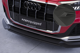 Audi Q7 S-Line/SQ7 19- Сплиттер центральный Carbon look матовый для накладки на передний бампер CSL744