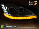 Mercedes W221 05-09 Фары Devil eyes, Dayline под ксенон с бегающим поворотником