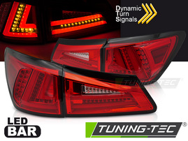 LEXUS IS II 06-13 Фонари lightbar design красно-белые с бегающим поворотником