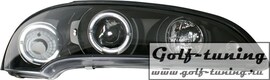 Opel Tigra 94-00 Фары с линзами и ангельскими глазками черные