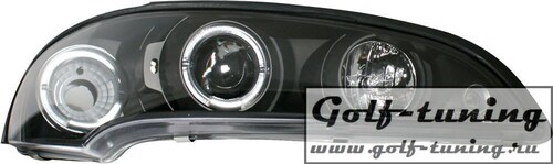 Opel Tigra 94-00 Фары с линзами и ангельскими глазками черные